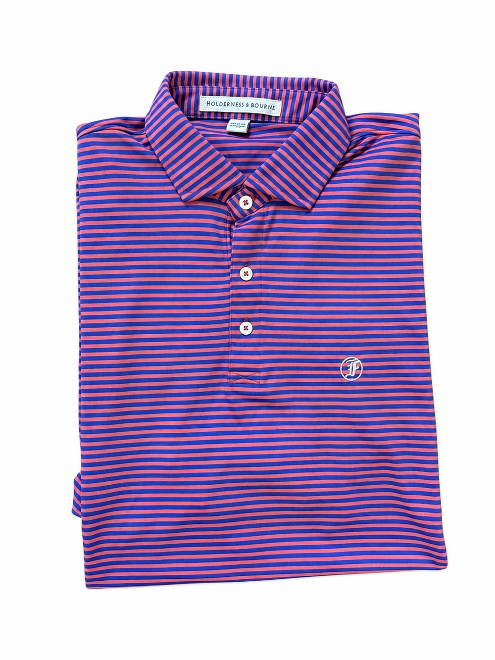 Holderness & Bourne Purple and Pink Striped Polo